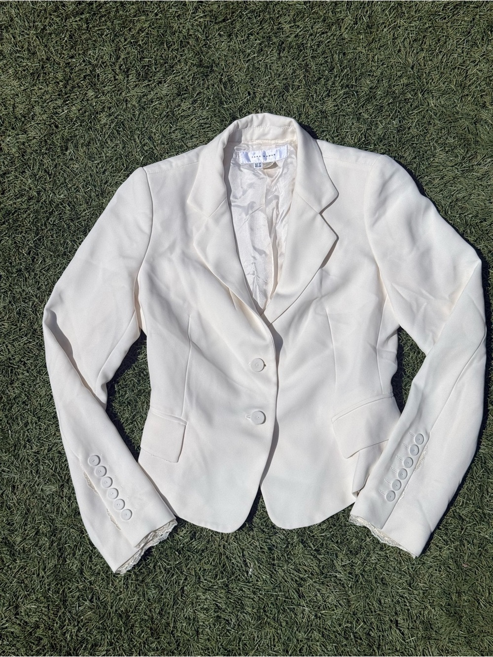 ✨ Zara Woman single-breasted off white blazer